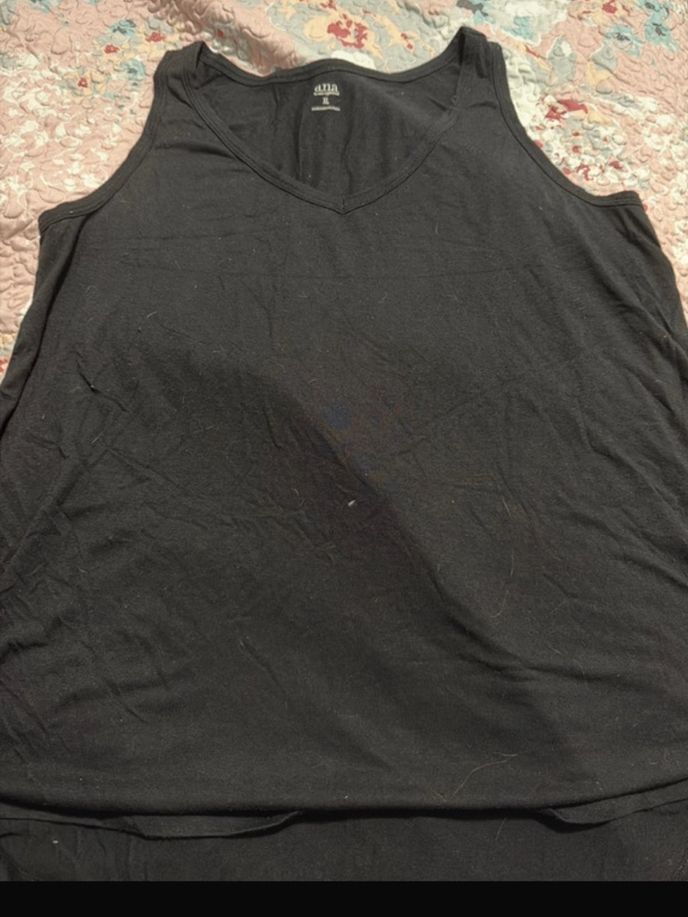 indian bliss Black V-Neck Tank Top